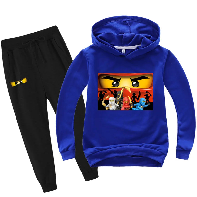 2-13 years Spring Autumn Children Clothing Sets  Kids Clothes Baby Boys Hoodies Pants 2 Pcs Set Tracksuit Anime Outwear Coat