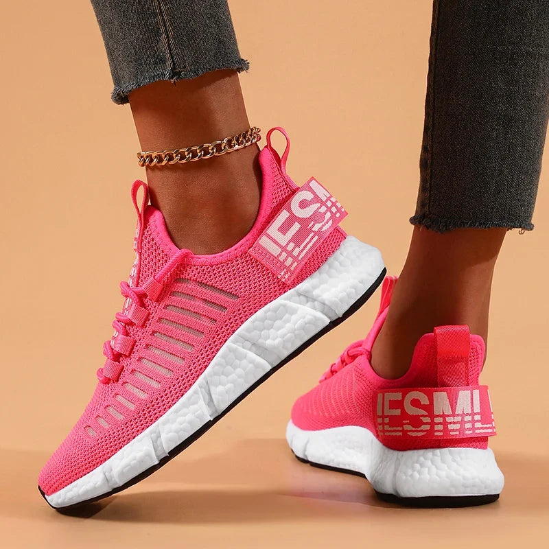 Shoes Woman Outdoor Training Lightweight Sports Soft Sole Comfortable Lace Up Mesh Casual Shoes Large Breathable Sports Shoes