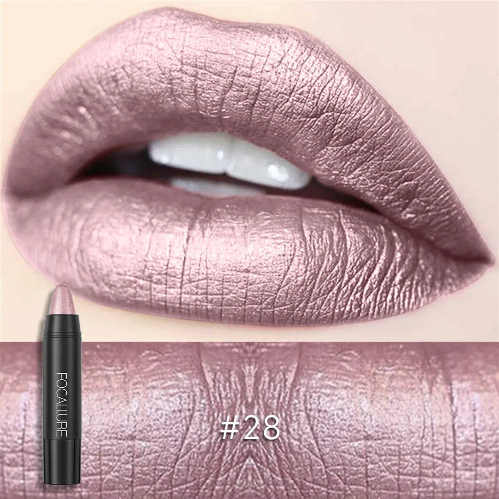 FOCALLURE 31 Colors Matte Lipstick Pencil High Crayons Gloss Long-lasting Waterproof Lip Balm Pen Lips Makeup Women Cosmetics