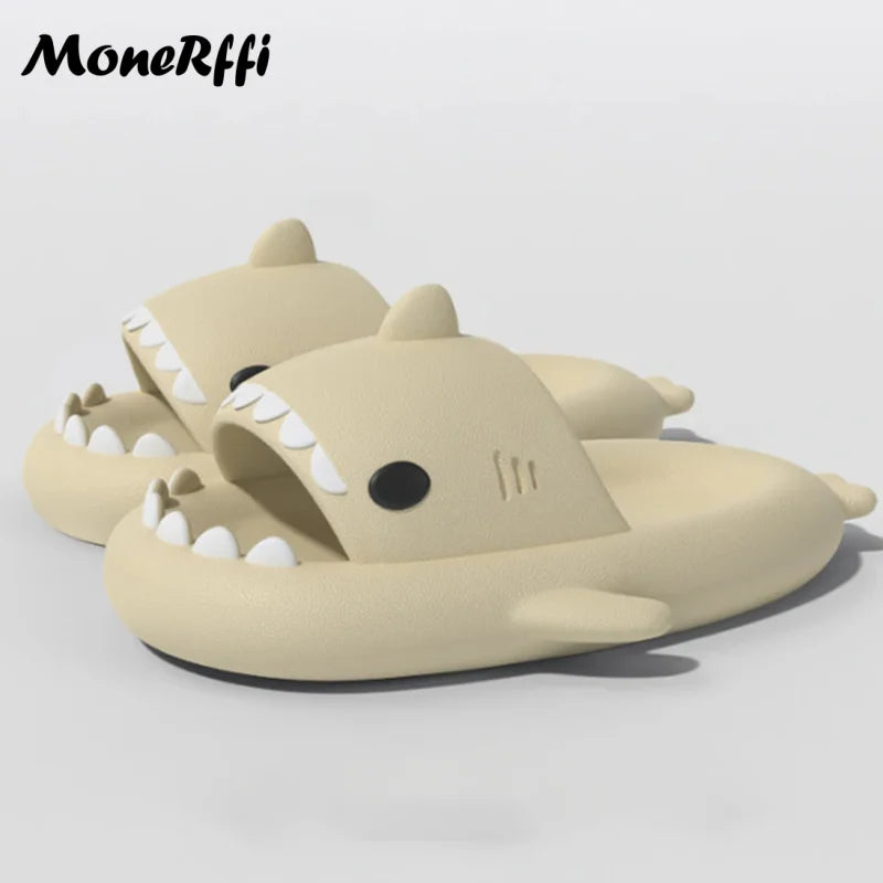 2024 Shark Slides Women Men Summer Shark Slippers Indoor Non-Slip Bathroom Shoes Women Flat Sandals Couple Beach Flip Flops