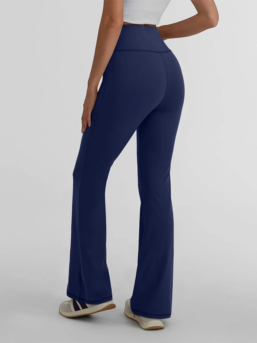 Women s High Waist Yoga Leggings with Tummy Control and Flare Leg Design for Bootcut Style Solid Color Pants