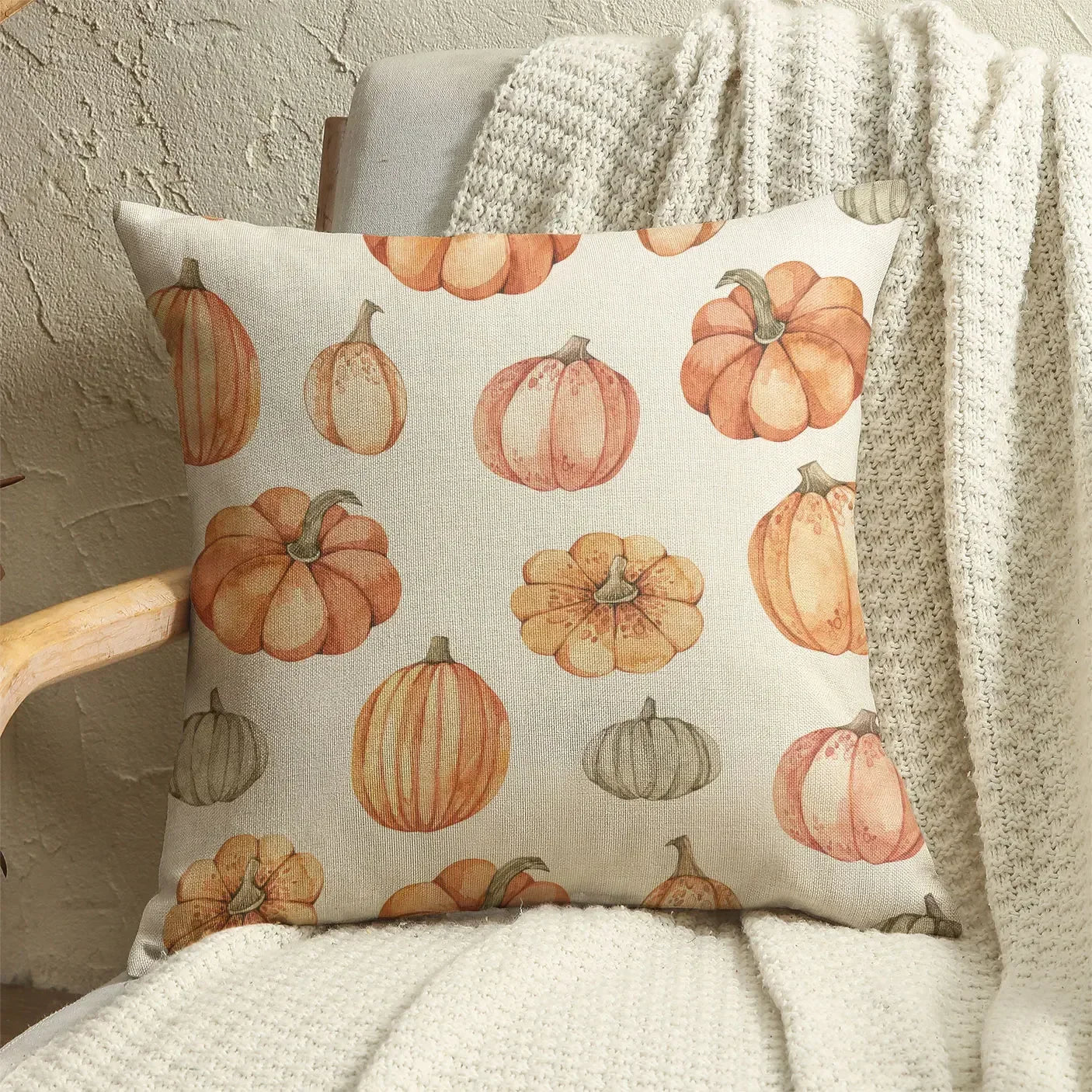 Pumpkin Car Sunflower pillows Thanksgiving Day Pillowcase Happy Autumn Cushion Cover Cotton Linen Sofa home decorations pillows