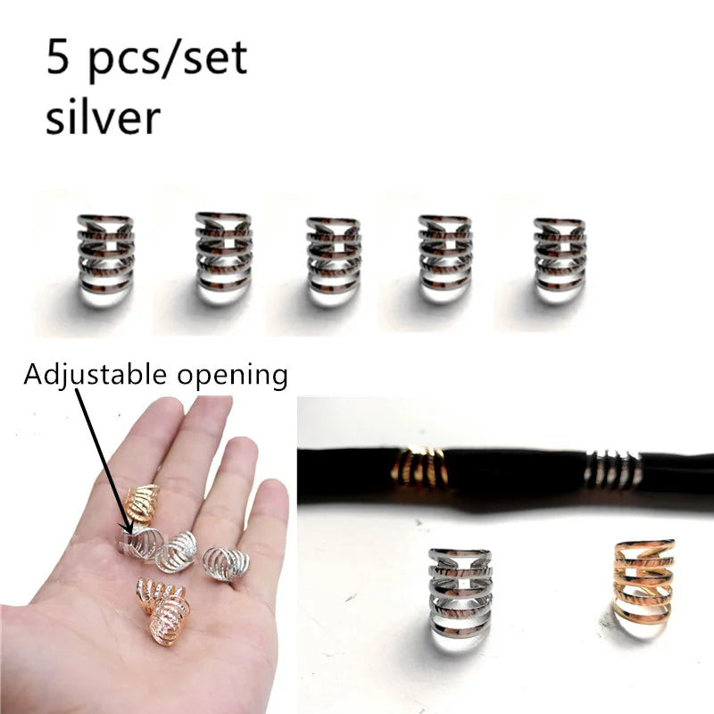 Hair Braid Dreadlock Beads Clips Charms African Braids Cuffs Rings Hip Hop Style Jewelry Dreadlock Clasps Accessories