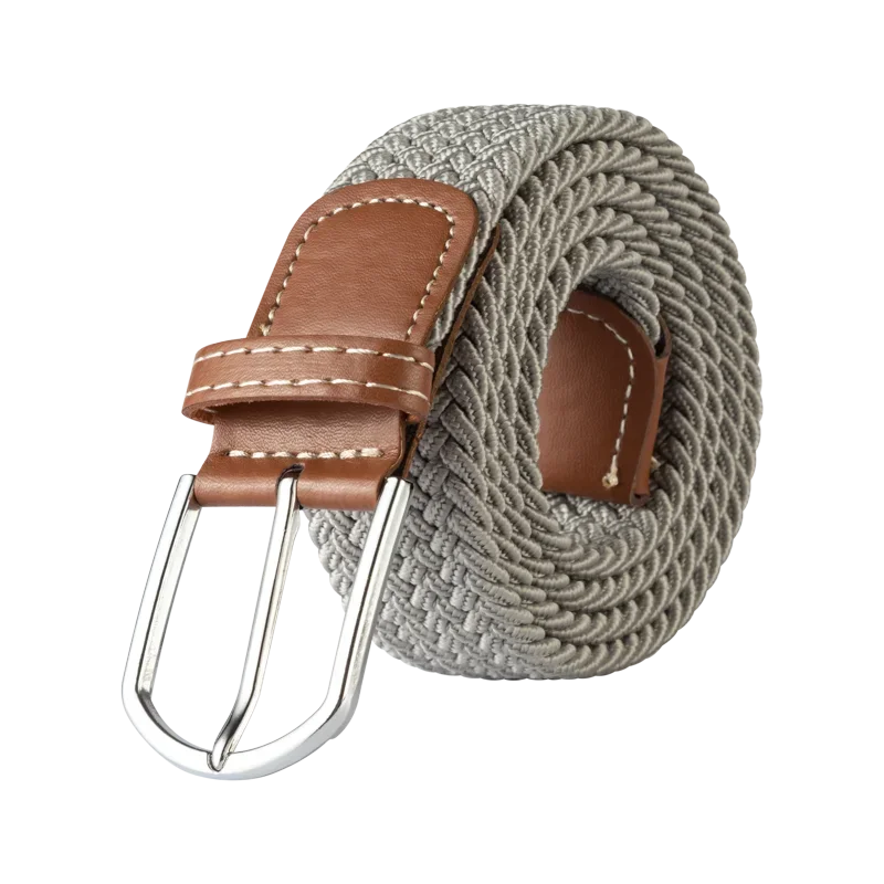 Black Female Casual Knitted Pin Buckle Men Belt Woven Canvas Elastic Expandable Braided Stretch Belts for Women Jeans Belts Belt