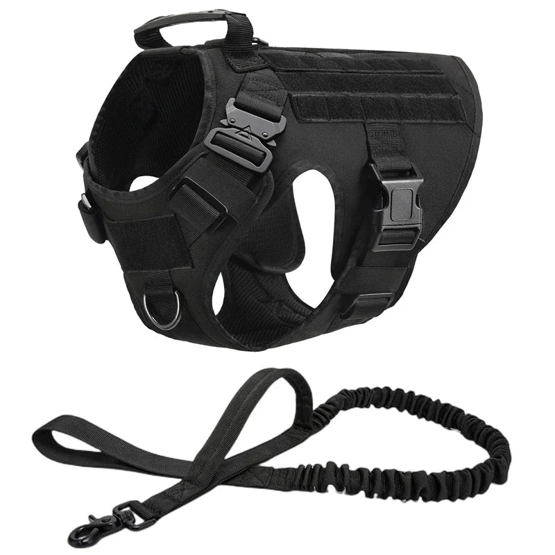 CANBOUN Tactical Military Vest Pet German Shepherd Golden Retriever Tactical Training Dog Harness And Leash Set For All Breeds D