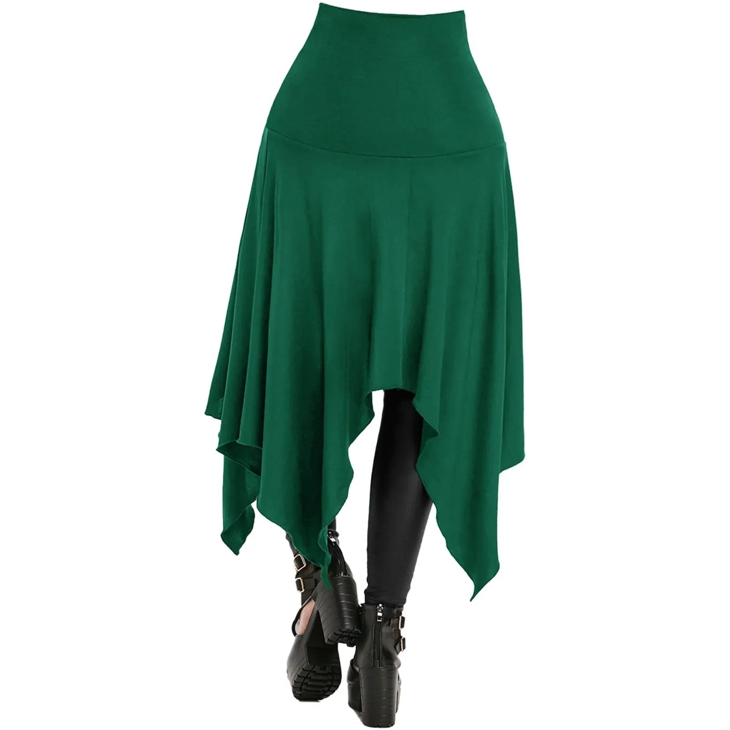 Medieval Vintage Irregular Black High Waist Skirt Women's Fashion Front Slits Punk Steampunk Halloween Gothic Cosplay Costume