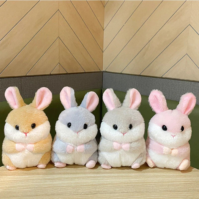 10CM Mini Fluffy Hamster Keychain Women Girl Cute Pompom Rabbit Key Chain On Bag Car Trinket Jewelry Wedding Party Kids Toy Gift