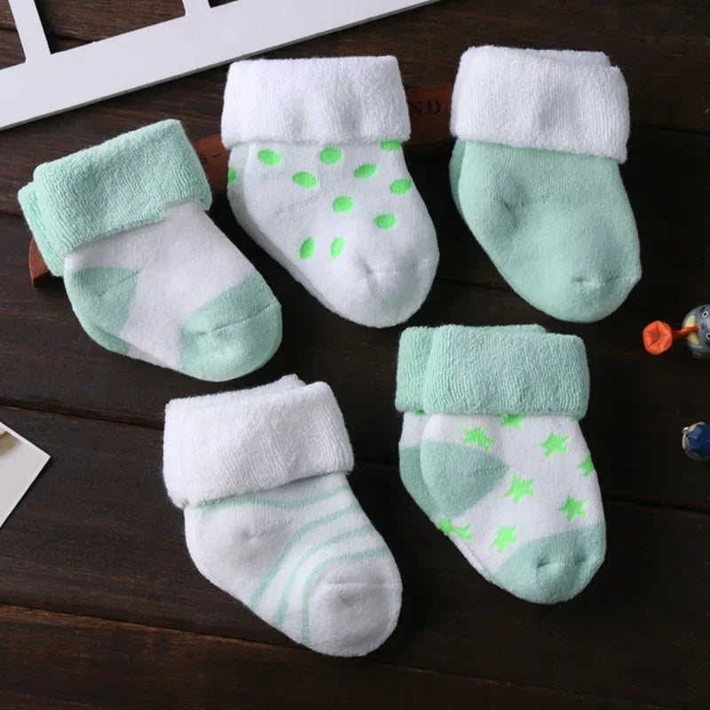 5pairs/lot Unisex Non-Skid Baby Shoe Socks 0-12months Cotton Baby Boy