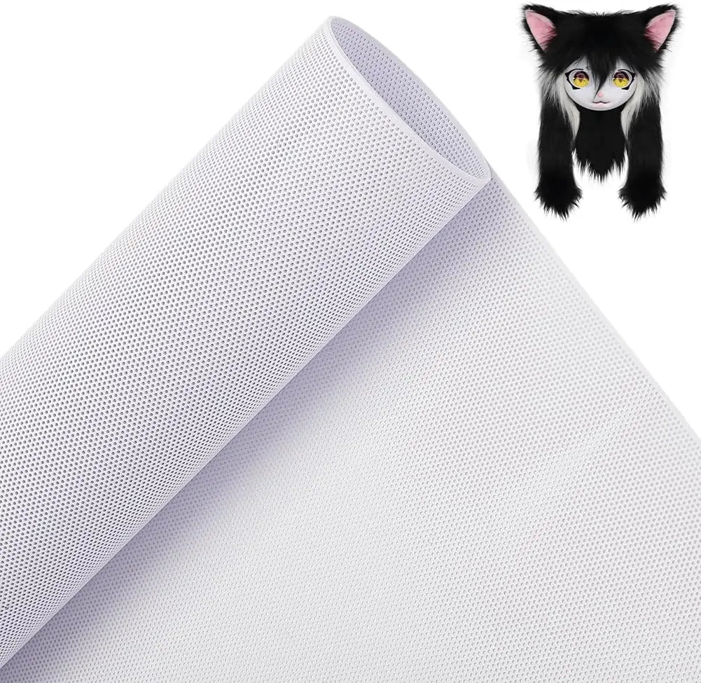 Custom Fursuit Eye Mesh 39x11.8inch White PVC Mesh Net 0.2mm Thick Waterproof Printable Mesh for Furries Cosplay Making Kit