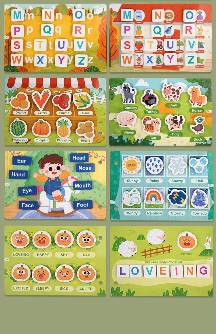 Montessori Busy Book Sticker Quiet Book for Kids Early Educational Toy Toddlers Matching Puzzles Game Baby Learning Toys Gifts