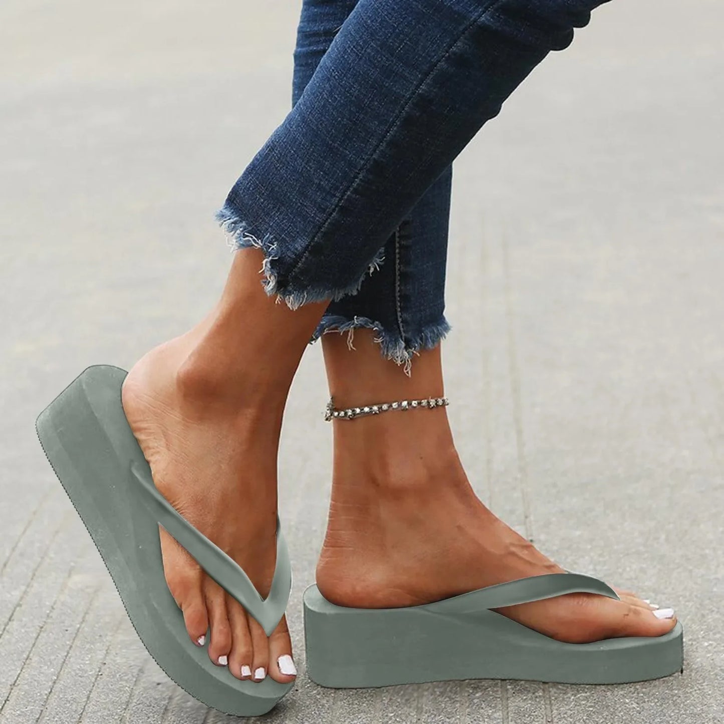 Women Sandals Flip Flops Women's Ladies Platform Wedges Bohemian Beach Shoes Slippers Sandals Flip Flops for Men Vegan