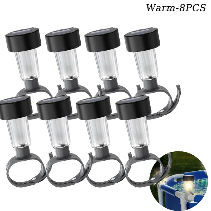 6 packages Solar Pool Light Frame on the ground for swimming pool outdoor pool fence decorative accessories Waterproof LED