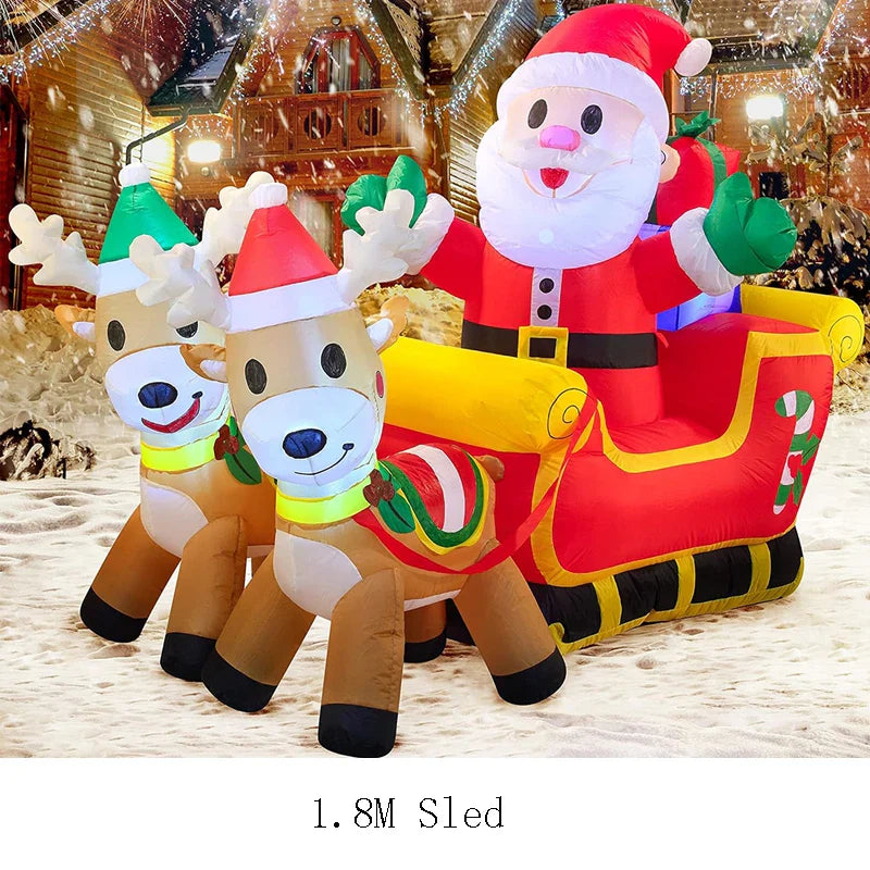 2023 LED Air Inflatable Santa Claus Snowman Elk Outdoor Garden Airblown New Year Christmas Decoration Gift For Kids Children Toy