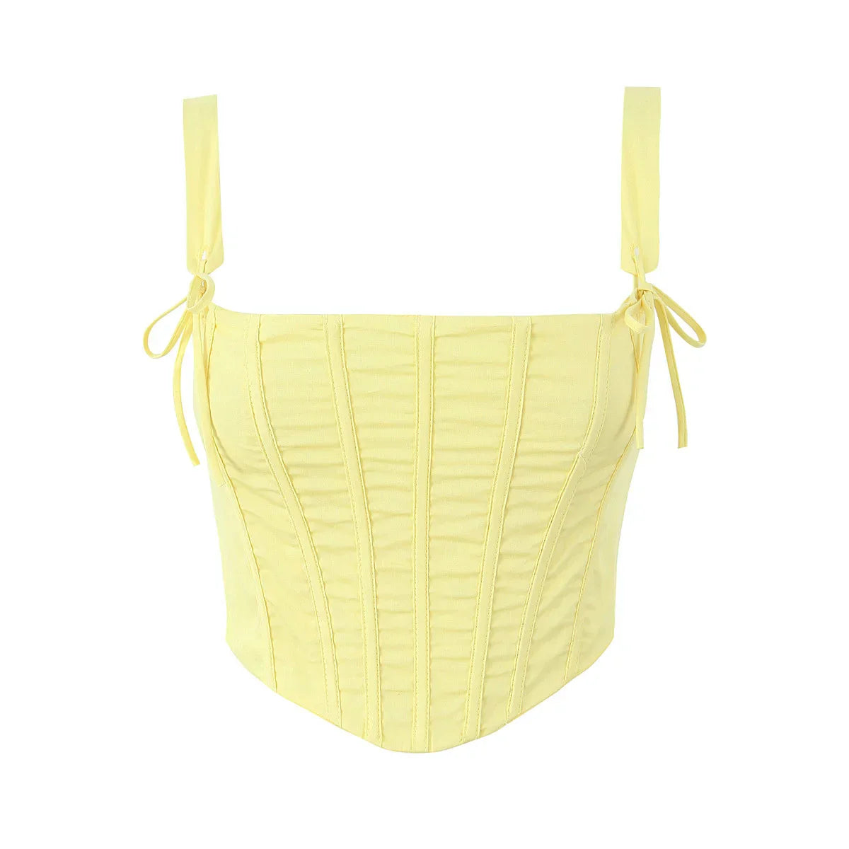 Boho Inspired yellow cotton midi dress women corset sexy summer dress fish boned slim fit strapless elegant party dresses ladies