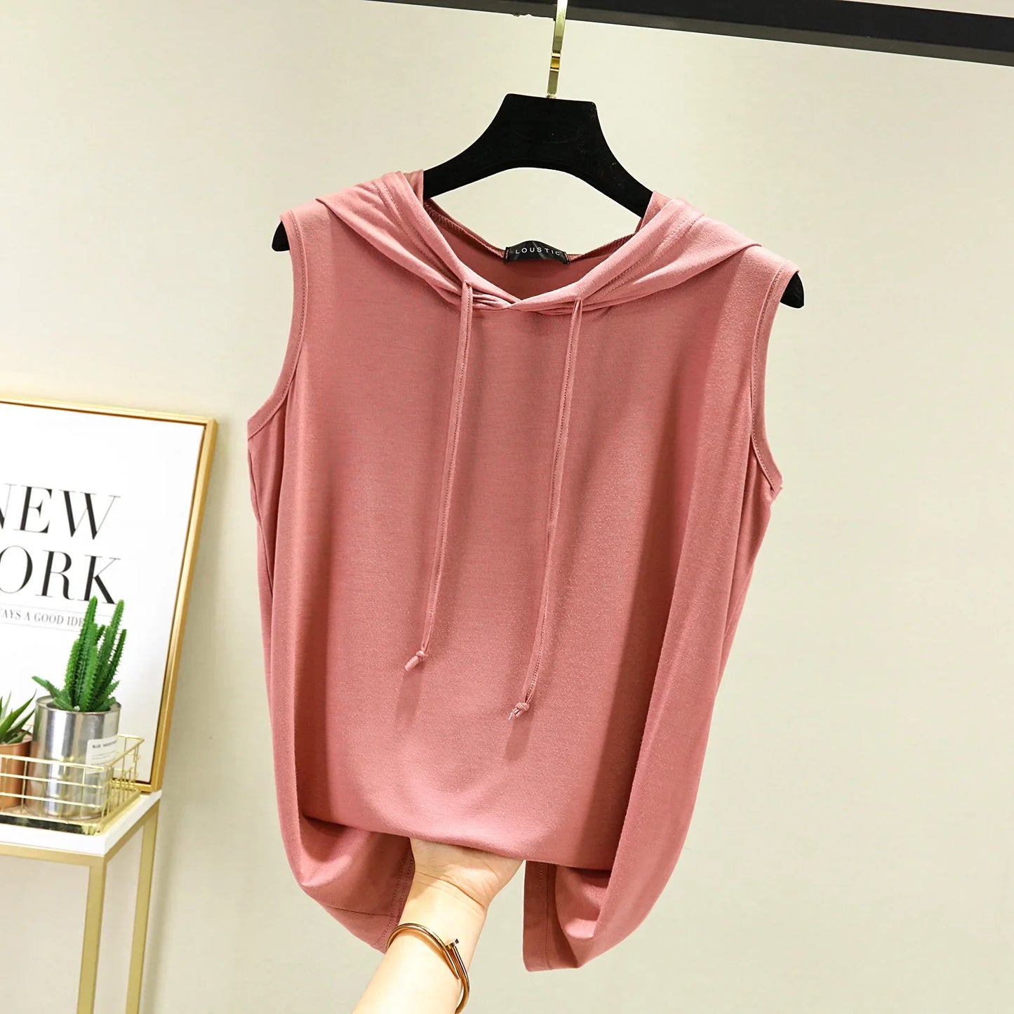 Women's Tank Tops Modal hoodies Tshirt sleeveless Loose Casual Tee Top Summer thin streetwear T-shirt