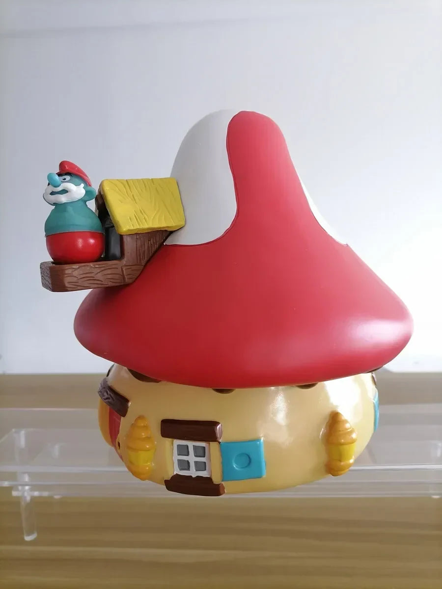 Children Play House Toy Smurf Mushroom House Doll Articulated Movable Nostalgic Animated Hand Puppet Ornaments Nostalgic Toy