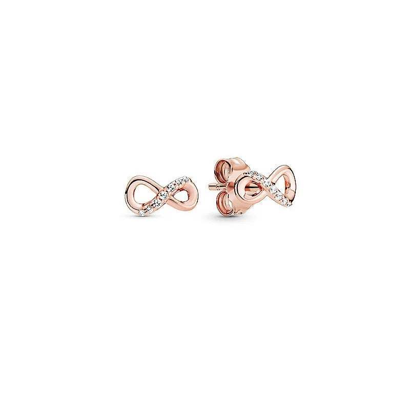 100%925 Pure Silver Classic Water-Drop Heart-Shaped Round Stud
