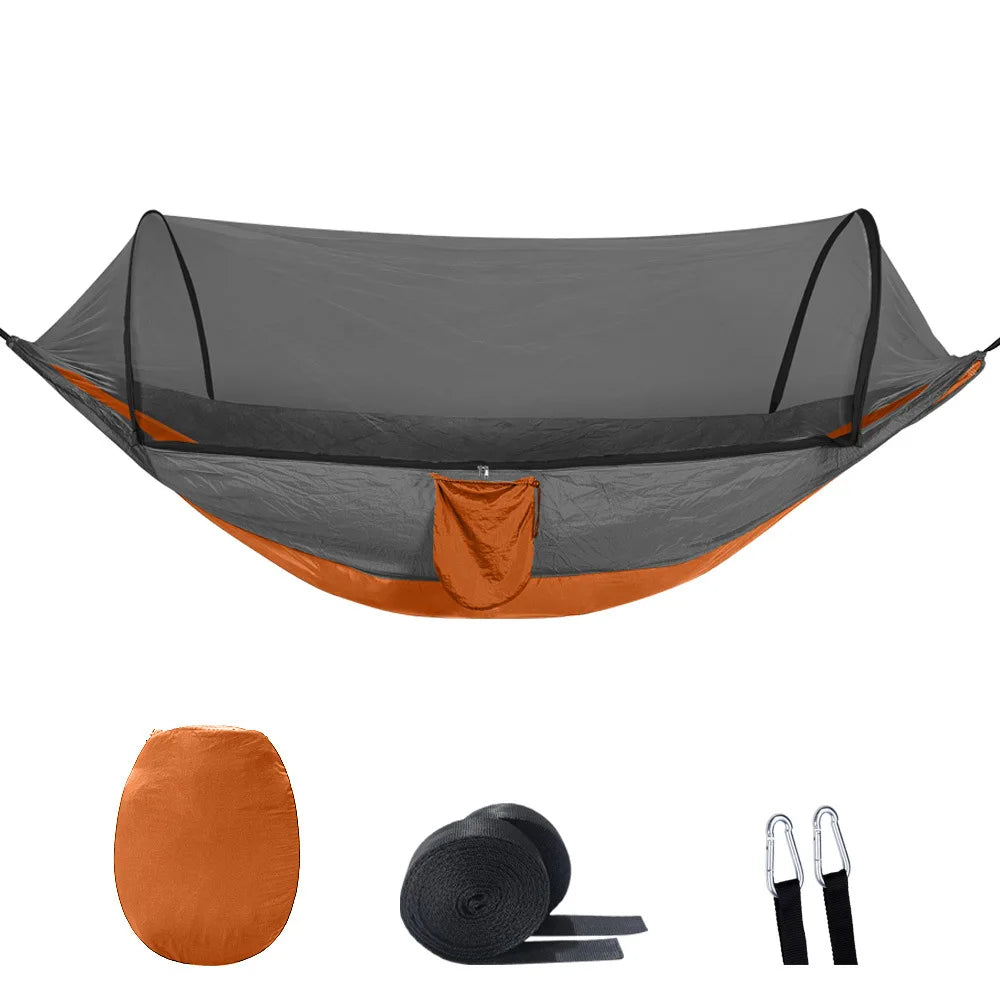 2-In-1 Camping Hammock with Mosquito Net 1.6lbs Ultralight Parachute
