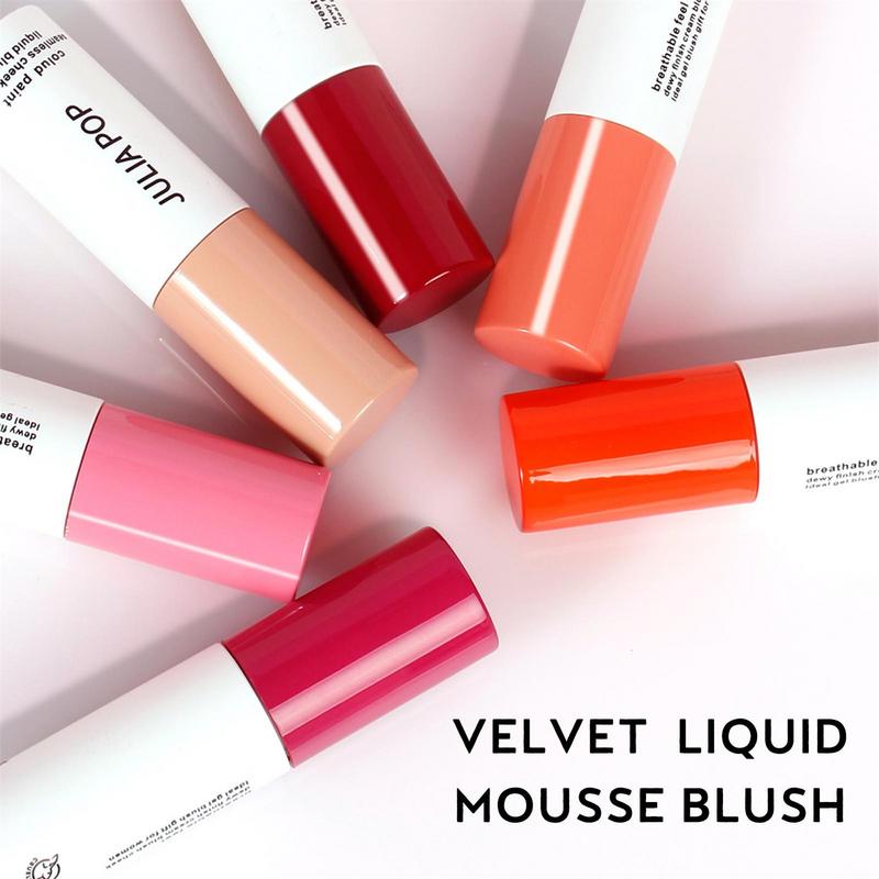 Liquid Blush Waterproof Cream Liquid Blush Matte Liquid Blush Makeup Lightweight Velvet Mousse Texture 6 Colors To Choose