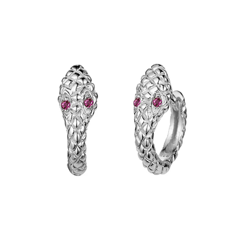 925 Sterling Silver Needle Pave Crystal Snake Type Stud Earrings for Women Simple Cute Animal Earrings Fashion Delicate Jewelry