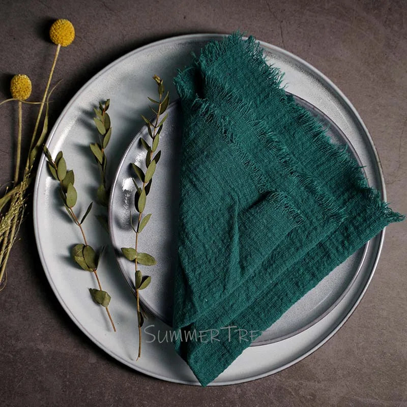 Large Napkins Cotton Gauze 41cm Napkin Muslin Tea Towels Dinner Retro Cheesecloth Wedding Party Rustic Table Decoration 16inch