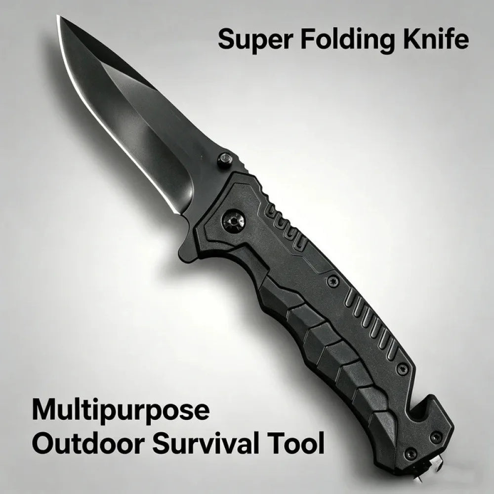 Outdoor portable folding knife - Multi-purpose high-hardness stainless steel wilderness survival knife