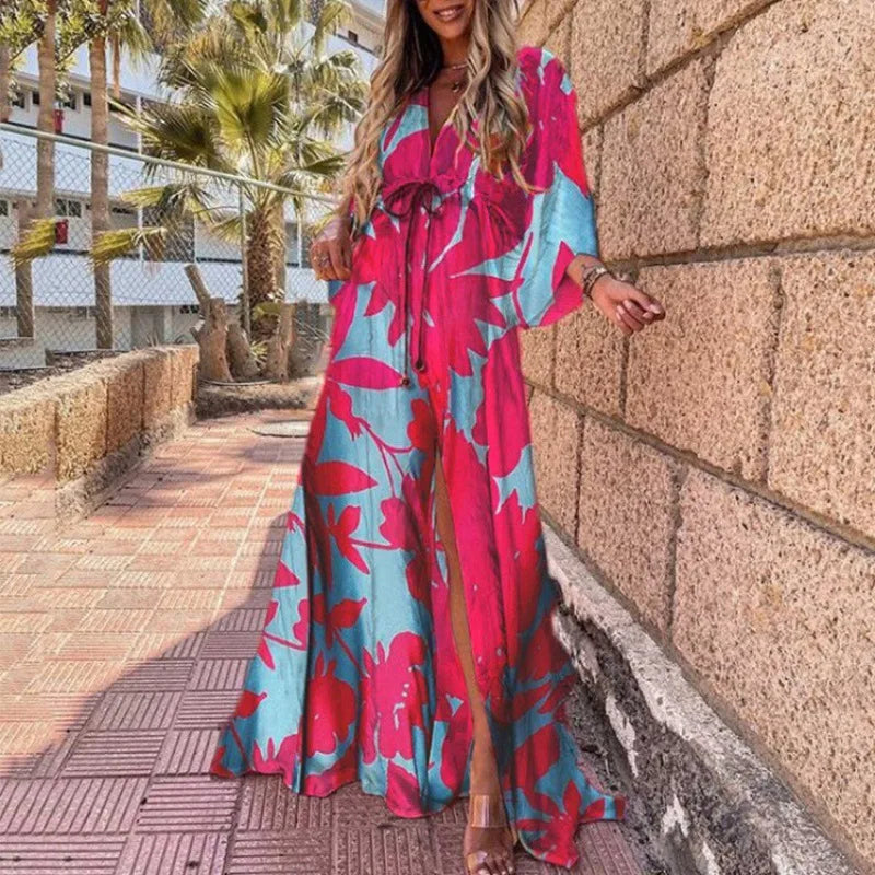 Women's Sexy V-neck Strap Single Breasted Beach  Women's Dress