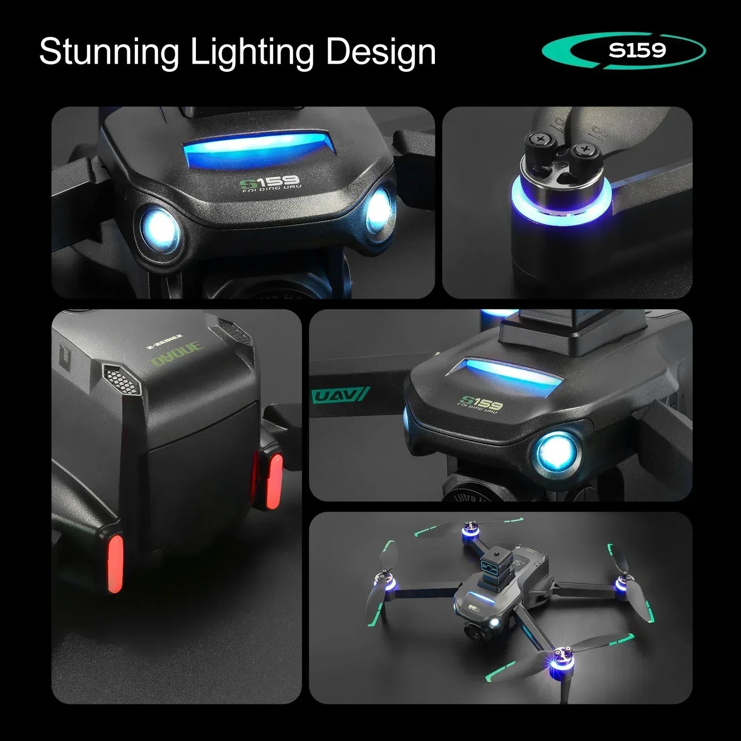 2024 S159 GPS Brushless Drone Screen Controlled Memory Card 8K HD Camera Obstacle Avoidance Aerial Photography Dron Toy Gift 2KM