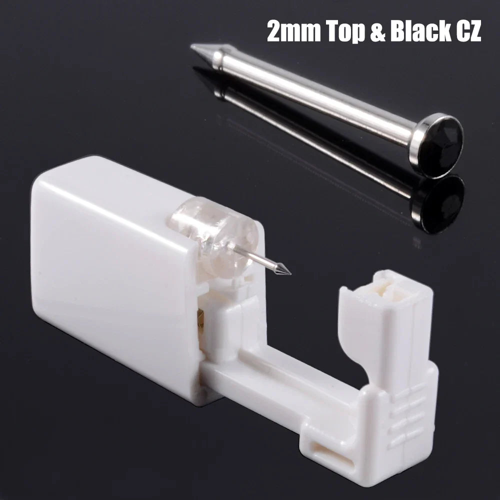 Disposable Safe Sterile Piercing Unit For Nose Studs Piercing Gun Tool Machine Kit Stud CZ Earrings Body Jewelry Easy Used 0.8mm
