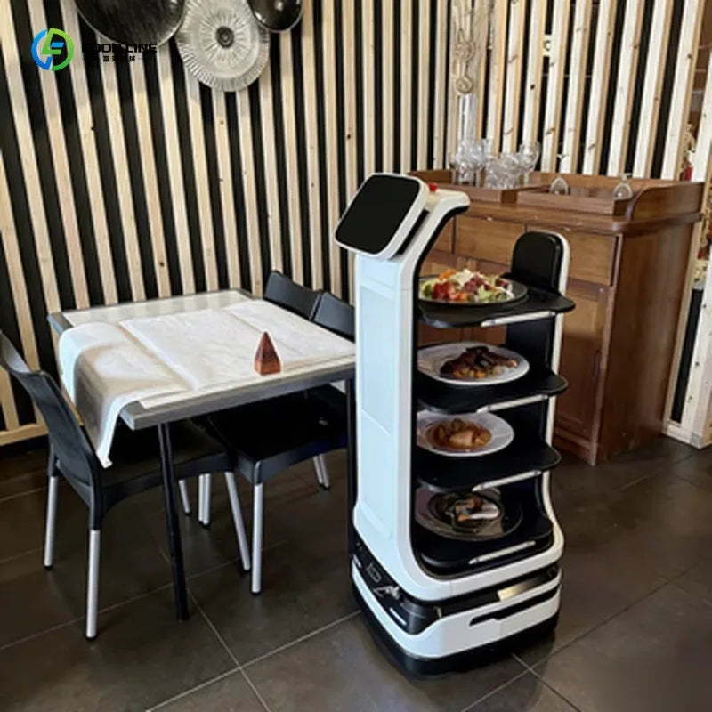 Intelligent 4-Layer Restaurant Delivery Robot Autonomous Waiter Robot With 3D Omnidirectional Obstacle Avoidance