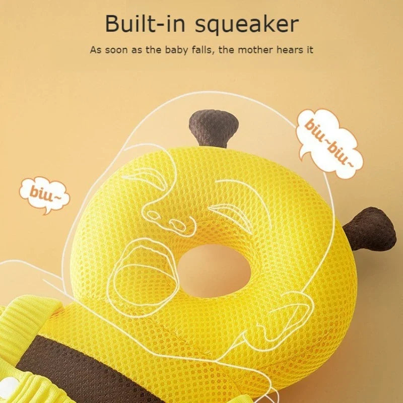 20x30cm Learn Walk Head Protector Cushion Head Back Protector Baby Protect Pillow Anti Fall Backward Cap Carry Cartoon Bee