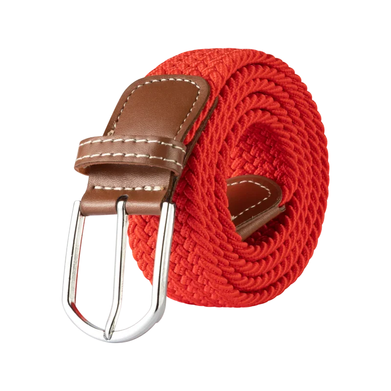 Black Female Casual Knitted Pin Buckle Men Belt Woven Canvas Elastic Expandable Braided Stretch Belts for Women Jeans Belts Belt