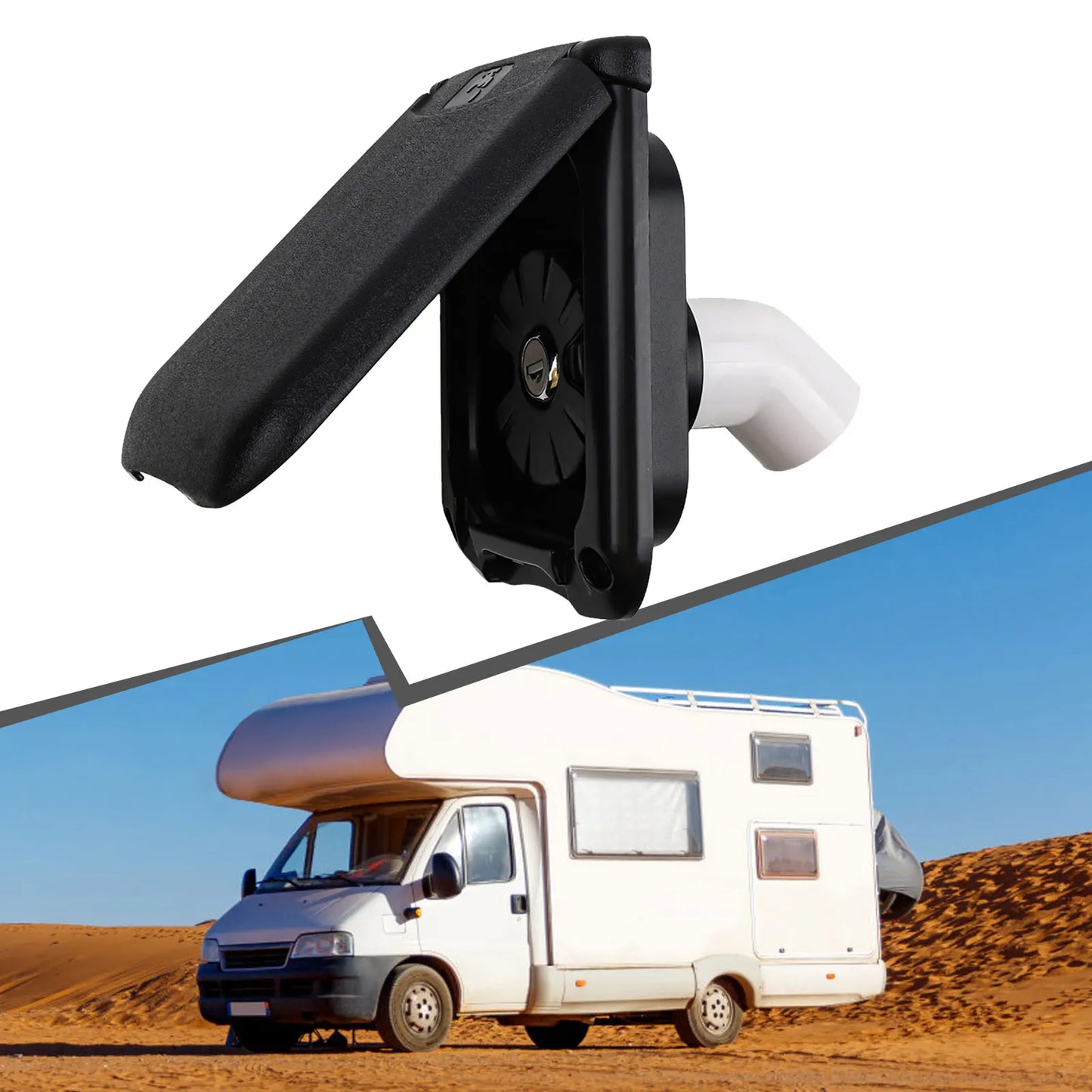 Camping Water Supply White RV Water Fill Outdoor Construction Outdoor Use Robust Material Construction Secure Access Mechanism