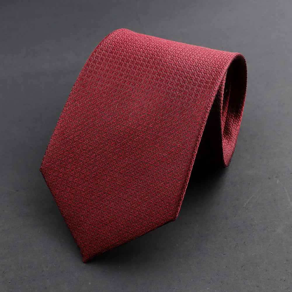 100% Silk Tie 8cm Stripe Slim Necktie Navy Blue Burgundy High Quality For Men Business Meeting Suit Dress Gravatas