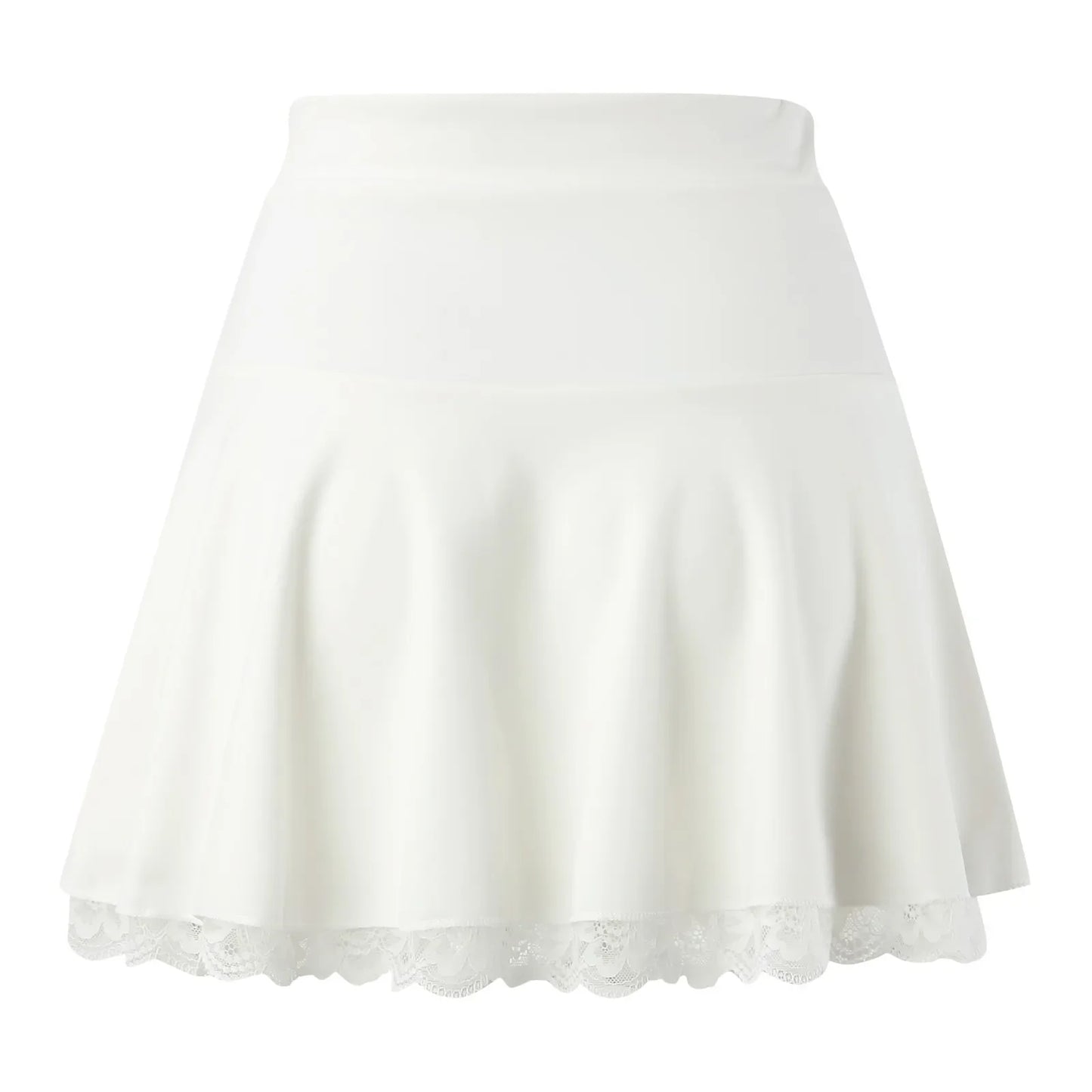 Lace Bottom Patchwork Double Layer Short Skirt For Women Slim High Waist Black Skirt Fladas Sport Workout White Pleated Skirt
