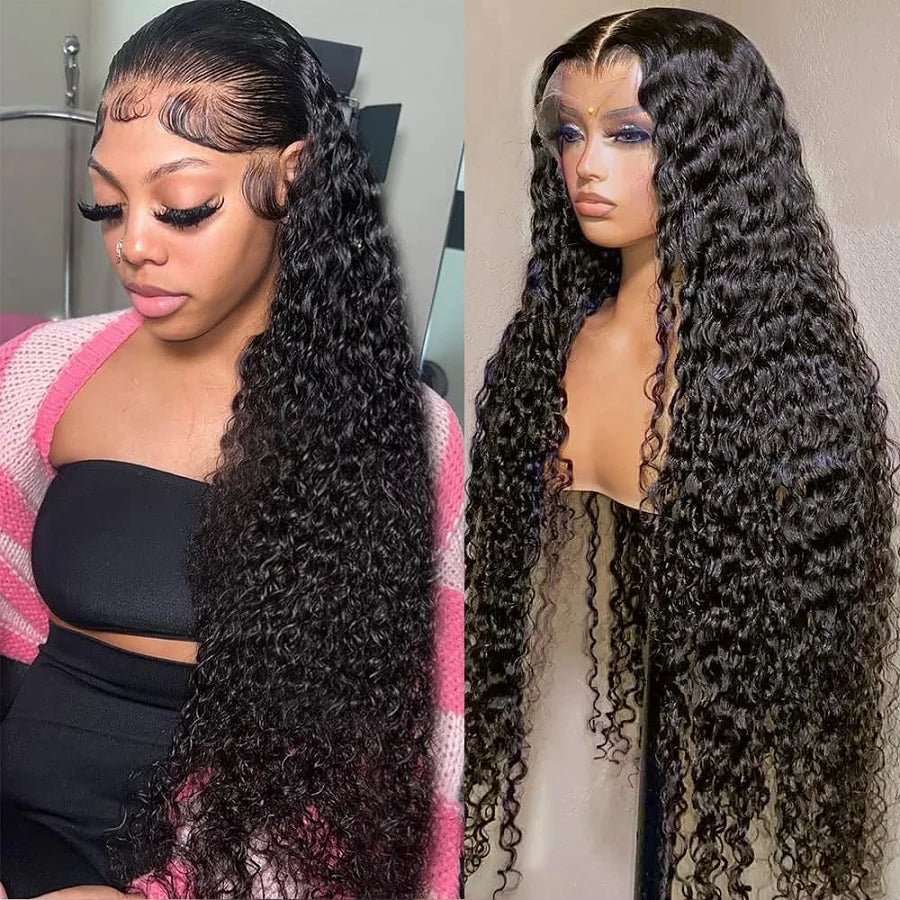 Deep Wave Frontal Wig  13x4 Hd Lace Frontal Wig Curly Lace Front Human Hair Wigs For Women Frontal Wig Human Brazilian hair
