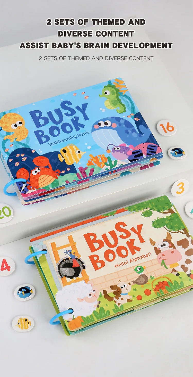 Montessori Busy Book Sticker Quiet Book for Kids Early Educational Toy Toddlers Matching Puzzles Game Baby Learning Toys Gifts