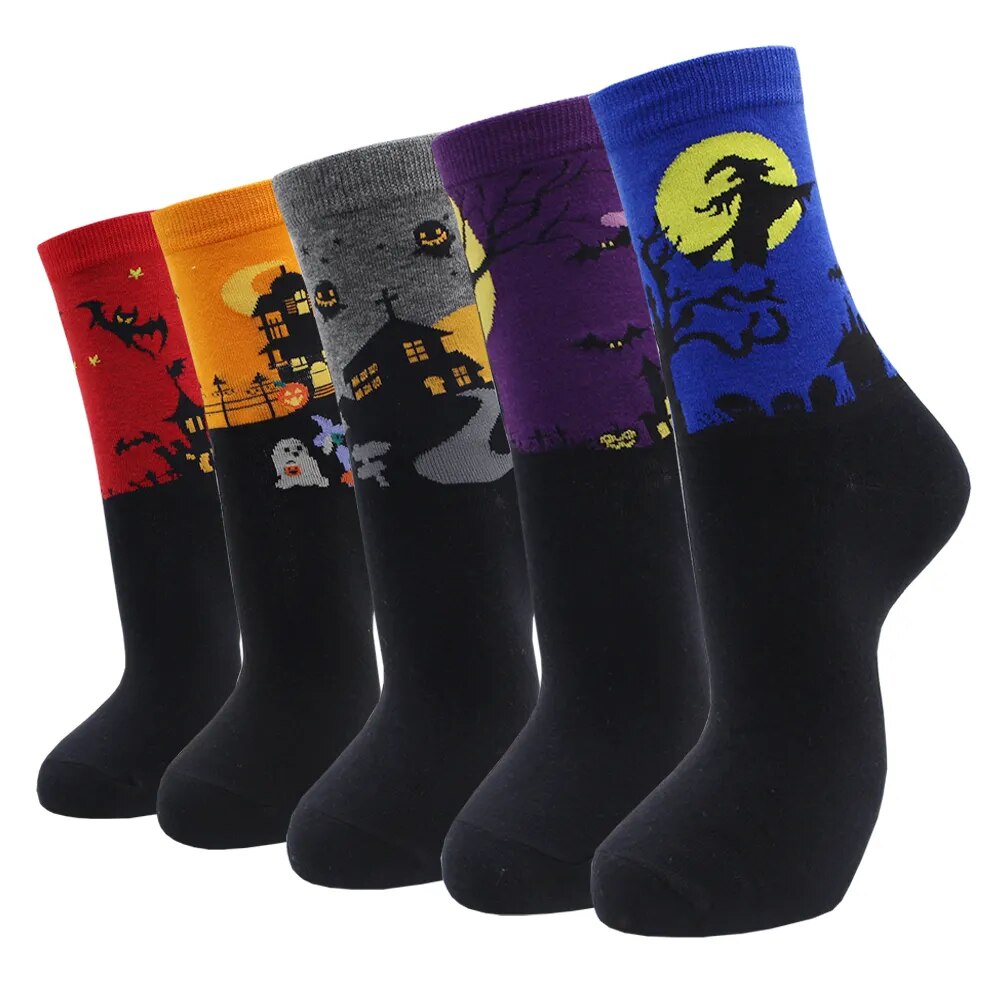5 Pairs Fashion Colorful Kawaii Cute Cartoon Cotton Women Socks Harajuku Korean Halloween Cat Dog Owl Duck Fox Girl Socks