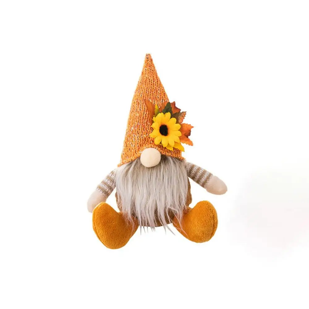 Funny Decorative Thanksgiving Doll Ornaments Soft Cartoon Gnome Doll Ornaments Cute Sunflower Gnome Doll Autumn Decor