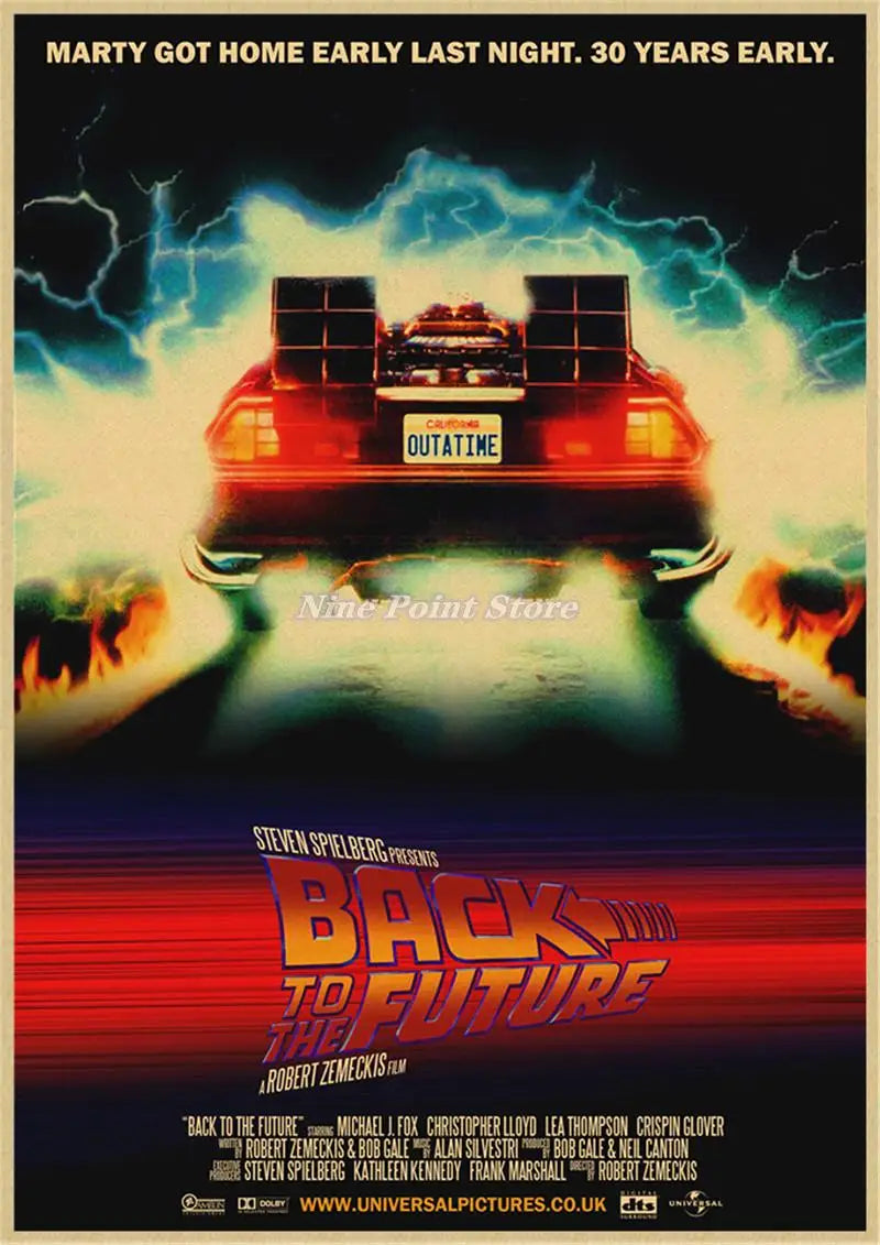 Back to The Future Retro Kraft Poster Decorative DIY Wall Canvas Sticker Home Bar Art Posters Decor
