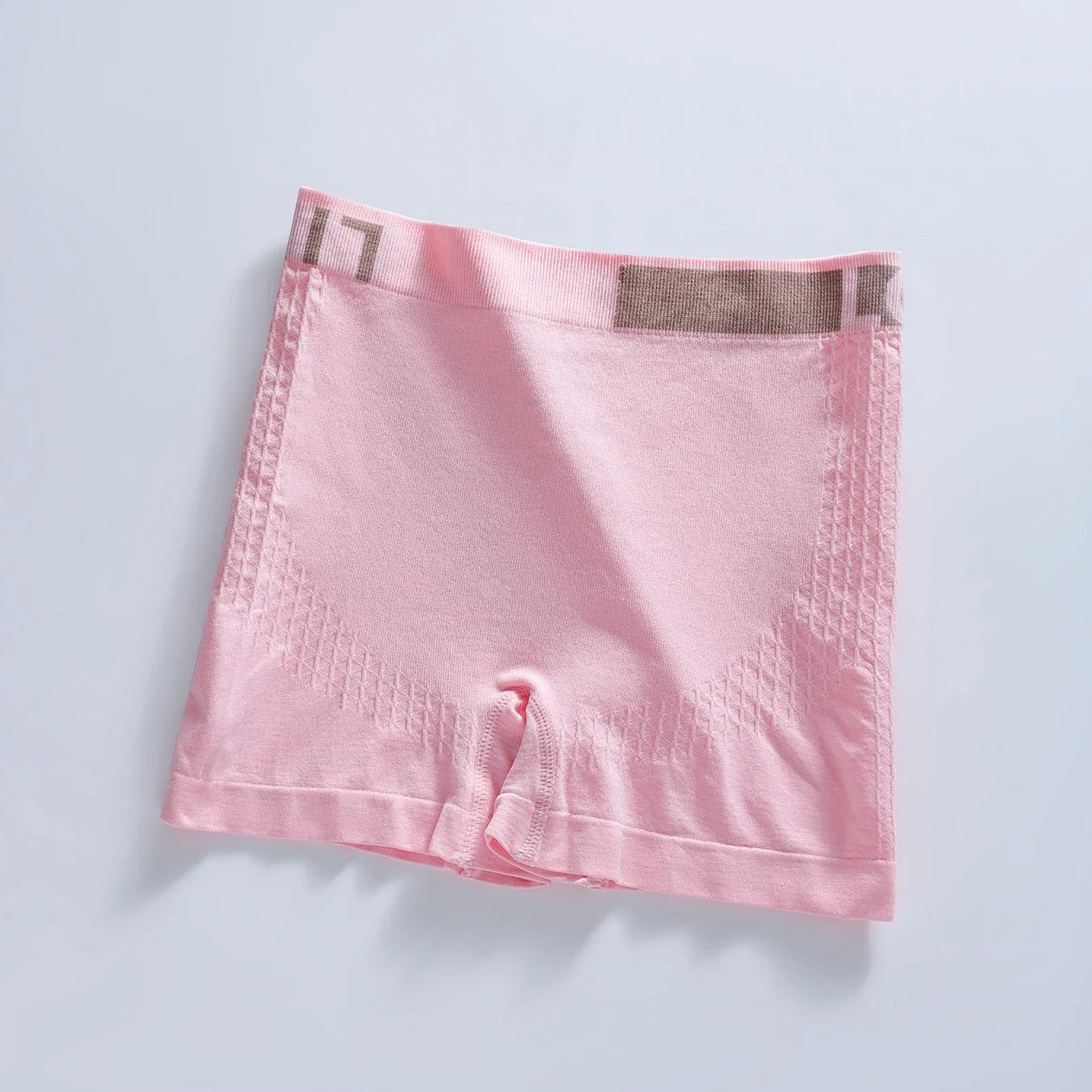 2Pcs Women High‑Waist Seamless Boxer Briefs, Elastic Waistband Ribbed Knit Underwear, Soft Stretch Short Panties Random Color