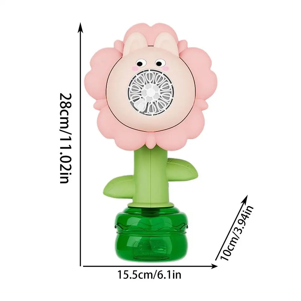 Bubble Maker For Kids Electric Rechargeable Flower Bobble Toy Machine Summer Outdoor Garden Bubble Maker With Lights For Toddler