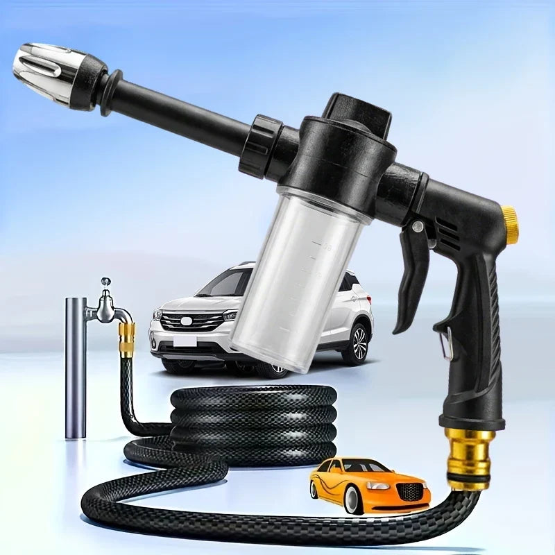 High Pressure Car Wash Foam Gun with Adjustable Nozzle, Detachable Soap Bottle, Household Water Hose Sprayer Nozzle for Car Clea