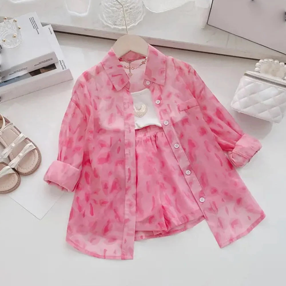 Melario Cotton Girls Clothing Sets Summer Vest Two Piece Sleeveless Children Sets Fashion Girls Clothes Suit Casual Dot Outfits