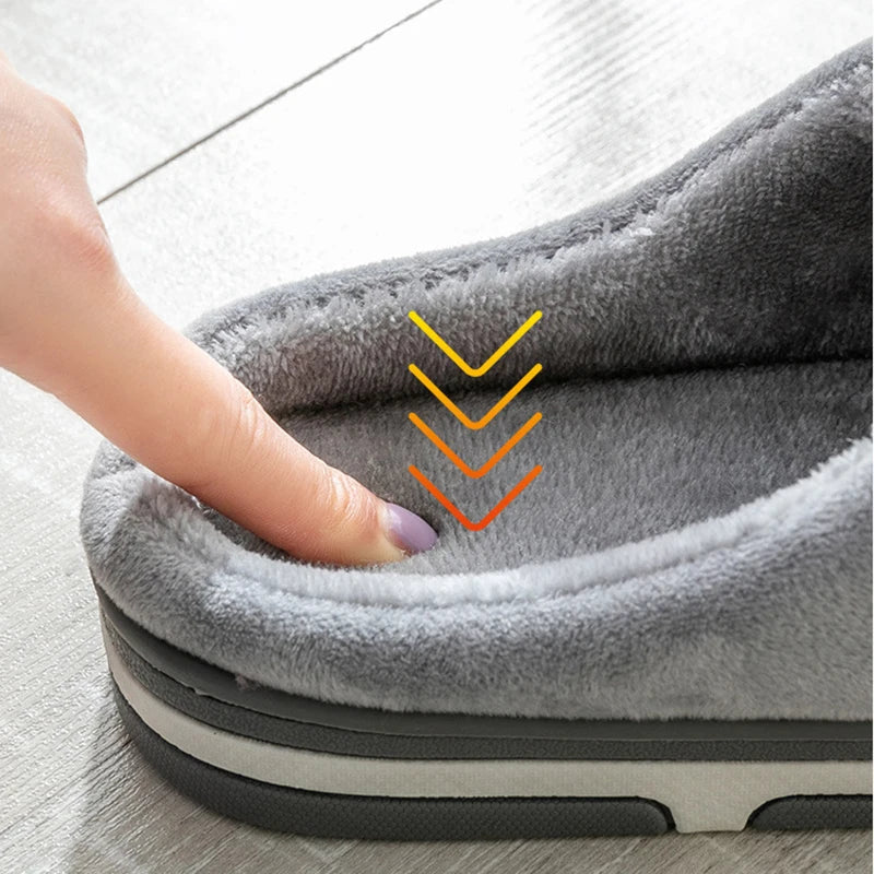 Winter Footwear Flat New Women Thick Indoor Home Non Slip Versatile House Shoes Warm Plush Cotton Slippers For Men