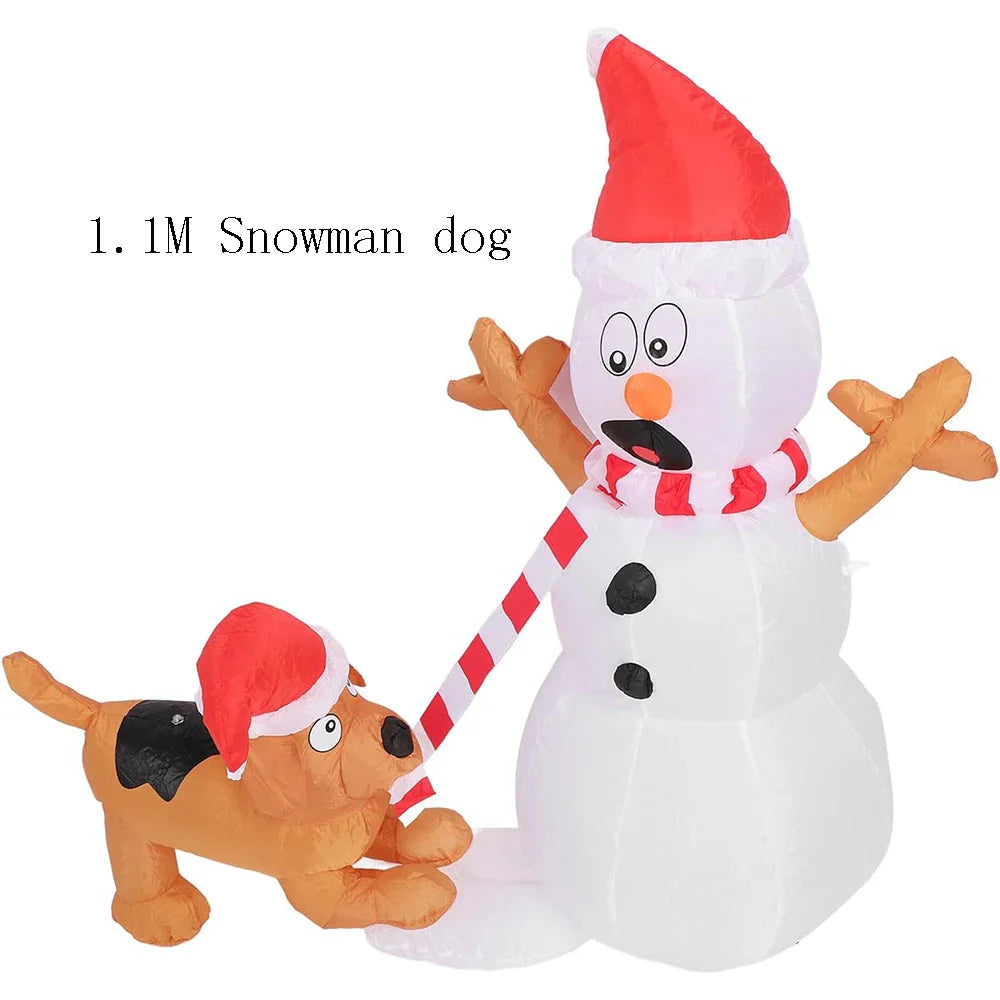 2023 LED Air Inflatable Santa Claus Snowman Elk Outdoor Garden Airblown New Year Christmas Decoration Gift For Kids Children Toy