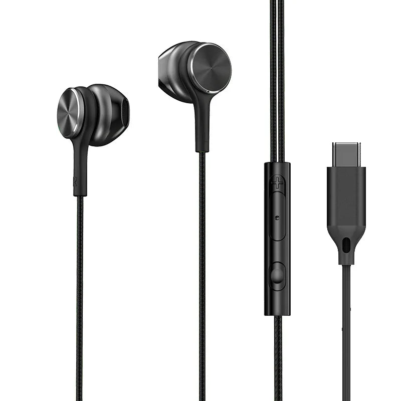 Type C Wired Earphones HiFi Stereo Sound in Ear Headphones 3.5mm Heavy Bass Music Headset For Samsung Galaxy S26 S25 S24 Earbuds