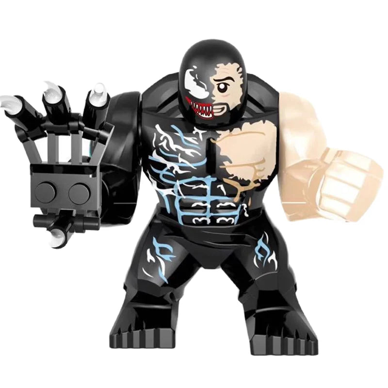 Building Blocks Marvel Transformation Figures Big Goblin Spiderman Iron Man Venom Captain Hawk Deadpool Technic Armor Gift Toys