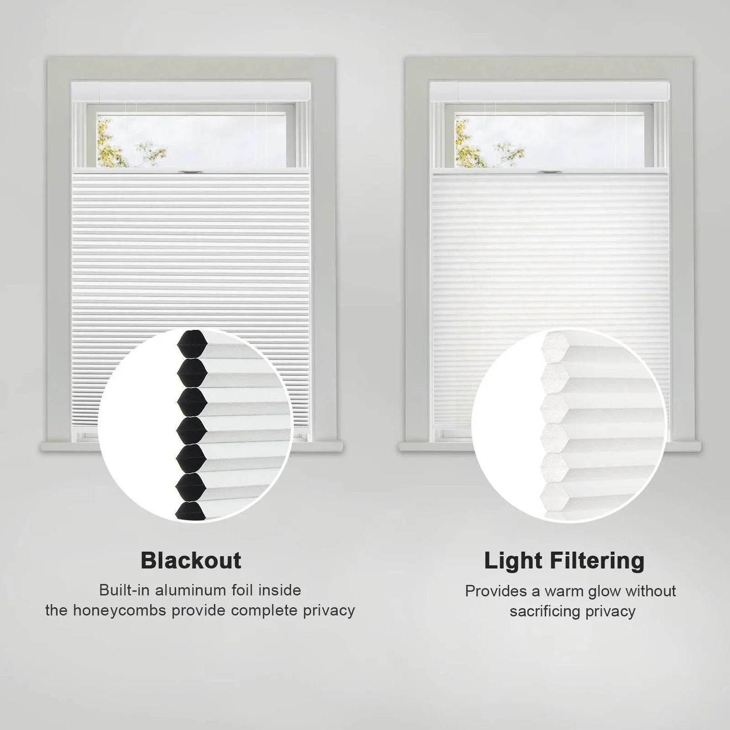 SnapFit Cordless Shades – No Drill, Instant Privacy & Light Control