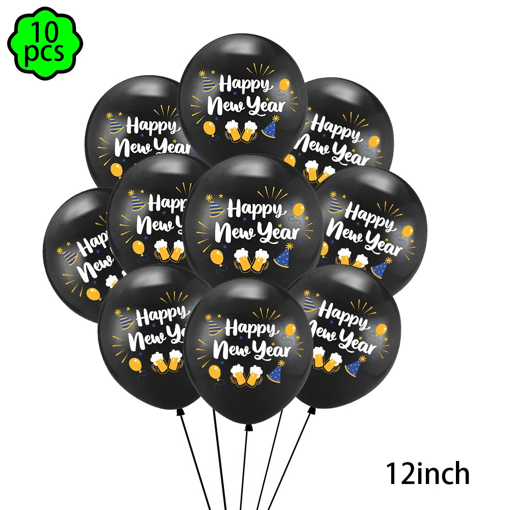 New Year 2024 number foil Balloon Hello 2024 New Year banner Balloon 2024 new year decor balloon Happy New Year Party Decoration